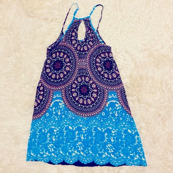 Mandala Print Mini Slip Dress 32 in bust - Picture 5 of 7